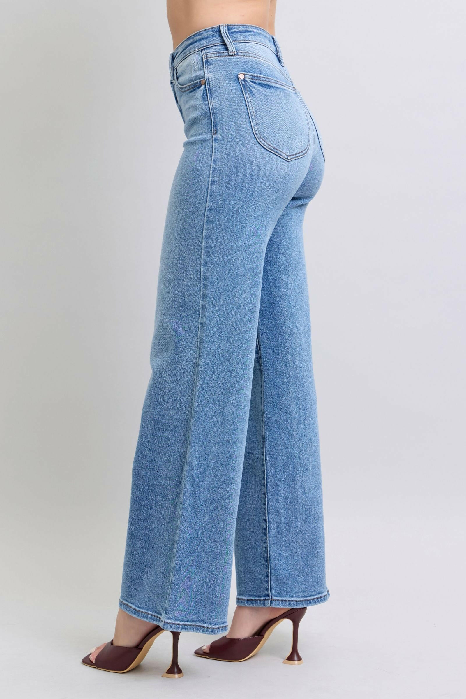 Boutique / Judy Blue Full Size Wide Leg Jeans with Pockets - Judy Blue - The Orange Habit