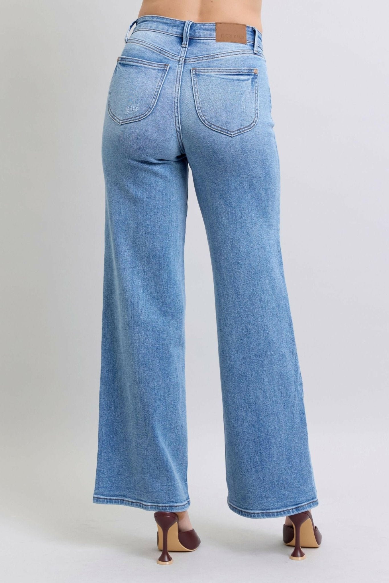 Boutique / Judy Blue Full Size Wide Leg Jeans with Pockets - Judy Blue - The Orange Habit