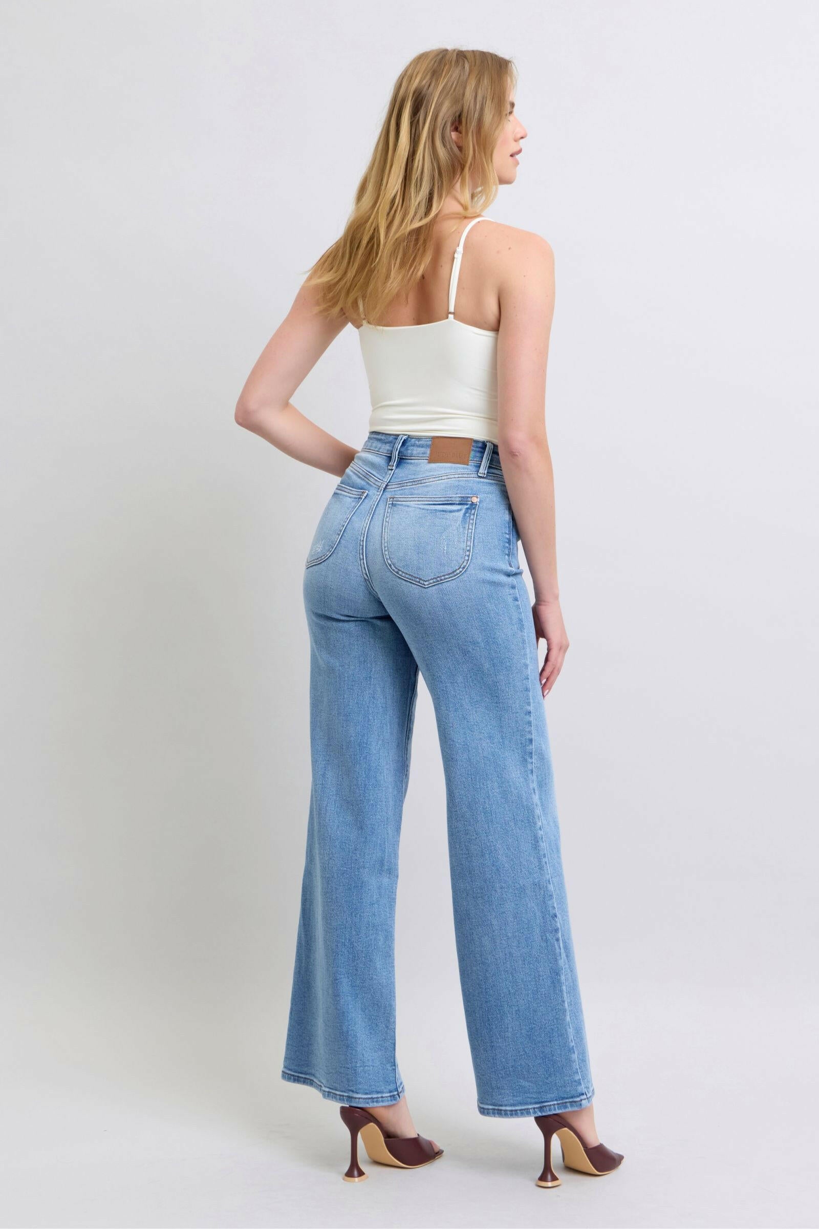 Boutique / Judy Blue Full Size Wide Leg Jeans with Pockets - Judy Blue - The Orange Habit