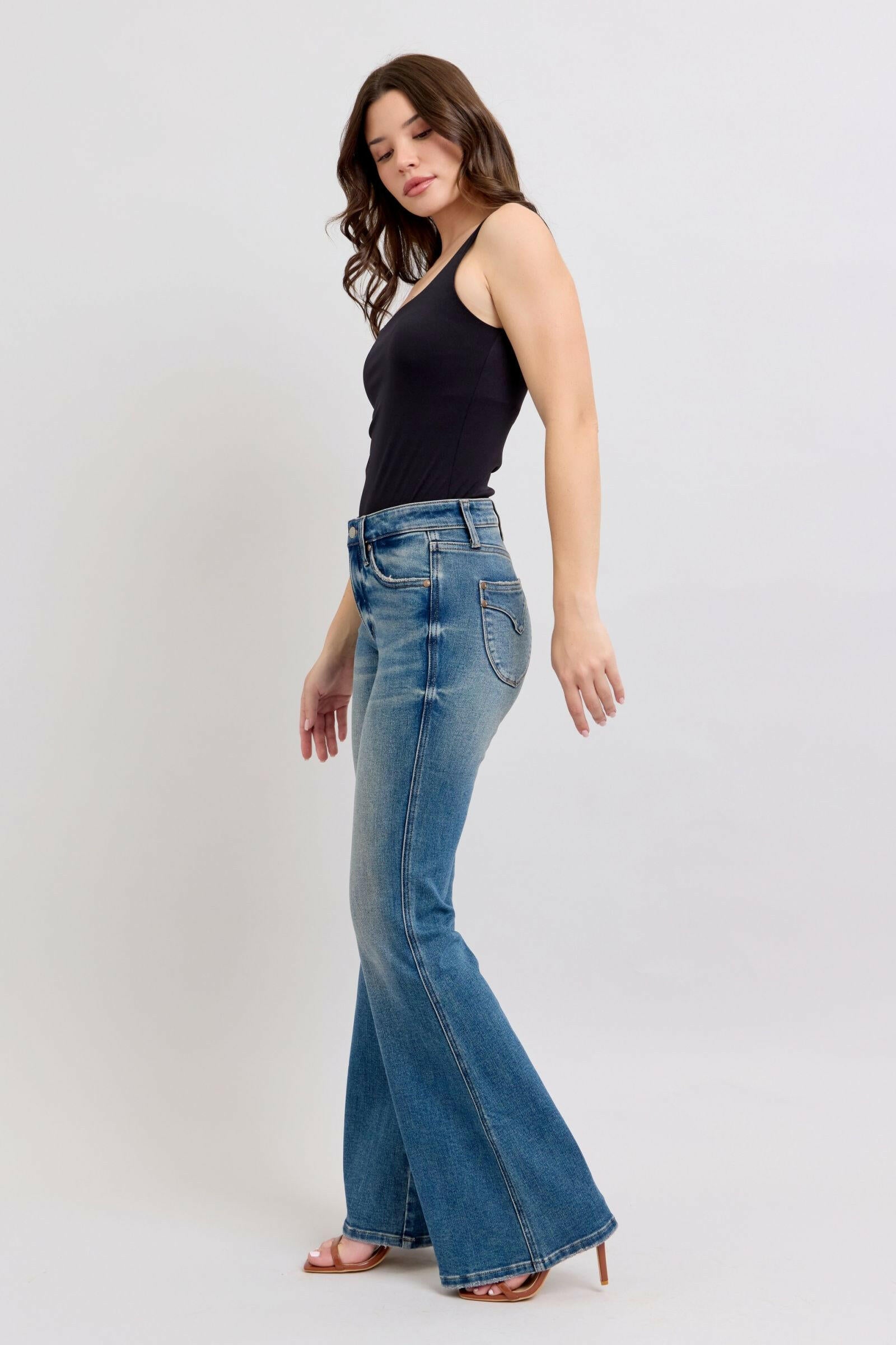 Boutique / Judy Blue MR Tummy Control Vintage Wash Jeans - Judy Blue - The Orange Habit