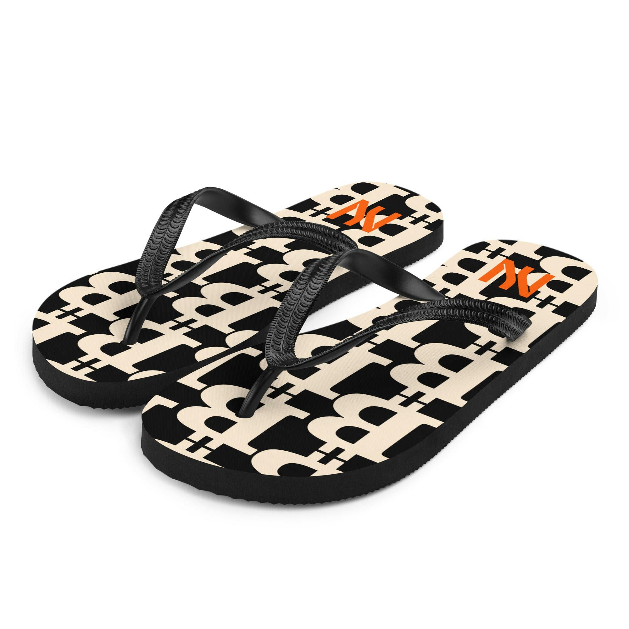 The B / Womens Bitcoin Flip-Flops - Nikki Nakamoto - The Orange Habit