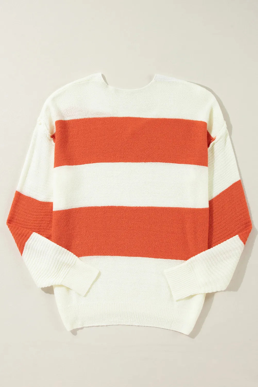 Boutique / Dropped Shoulder V-Neck Sweater - Orange Habit Boutique - The Orange Habit