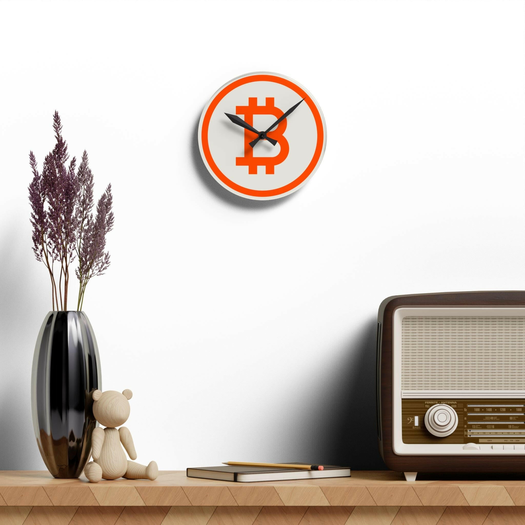 Branded / Bitcoin Wall Clock - Orange Habit Home - The Orange Habit