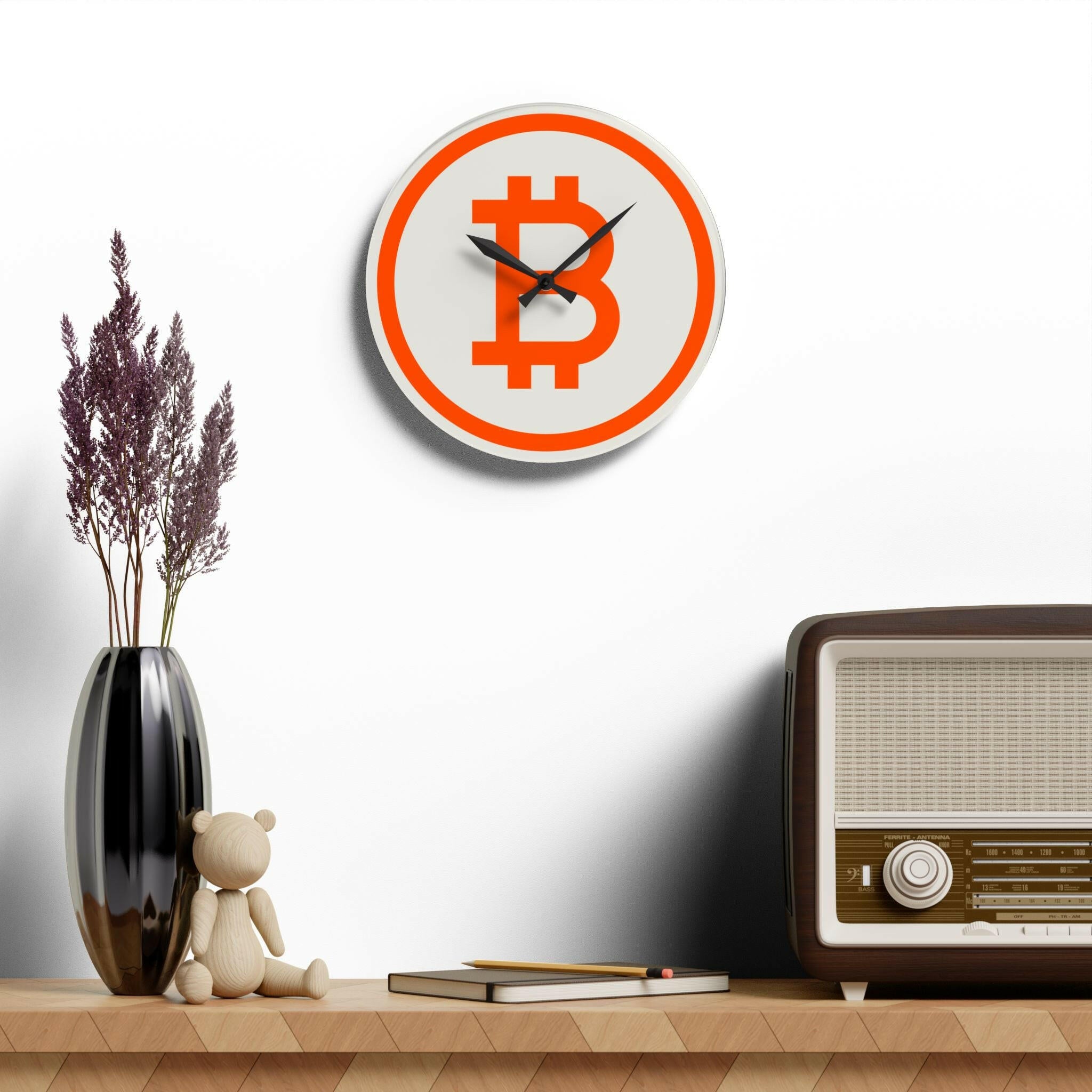 Branded / Bitcoin Wall Clock - Orange Habit Home - The Orange Habit