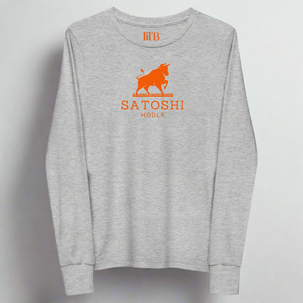 Satoshi HODLR / Kid’s Long Sleeve Bitcoin Tee - Lil'B - The Orange Habit