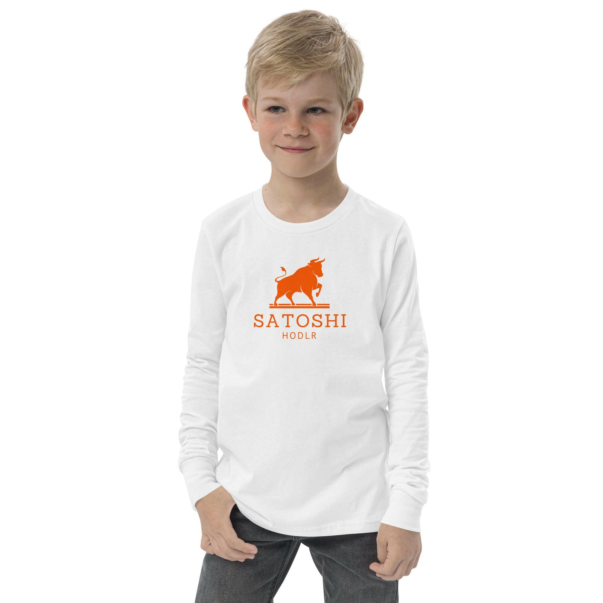 Satoshi HODLR / Kid’s Long Sleeve Bitcoin Tee - Lil'B - The Orange Habit