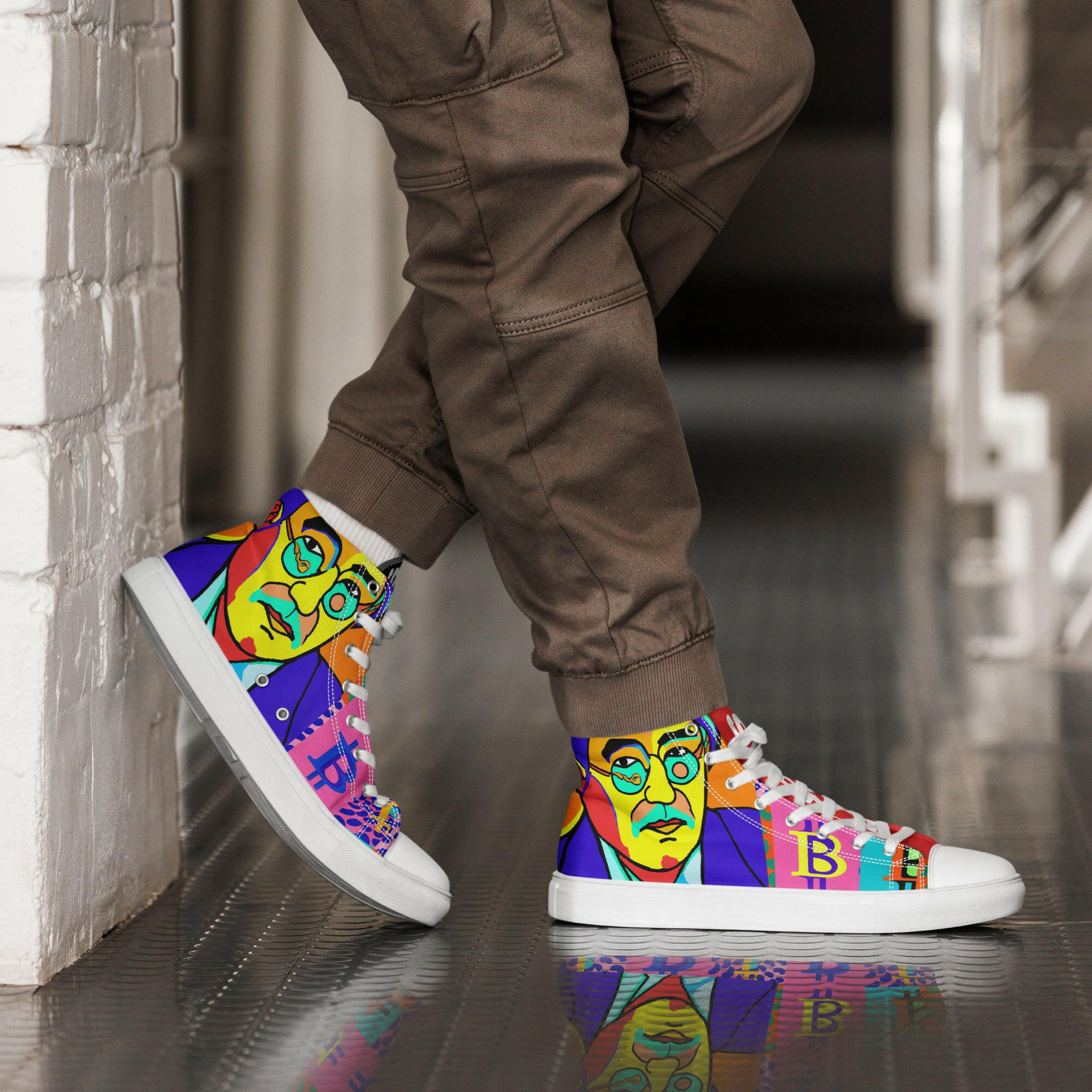 SATOSHI MATISSE / Mens Bitcoin High Tops - SVRN_T - The Orange Habit