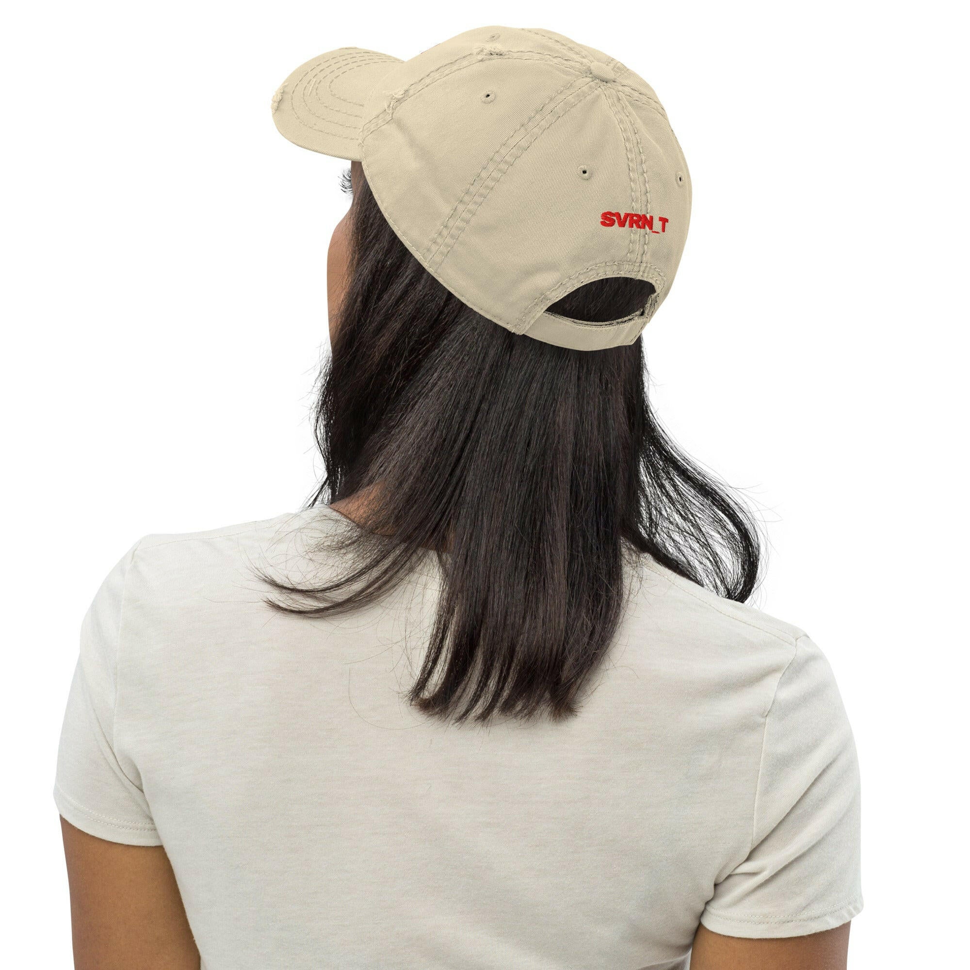 SATOSHI RED / Distressed Bitcoin Dad Hat - SVRN_T Hats - The Orange Habit