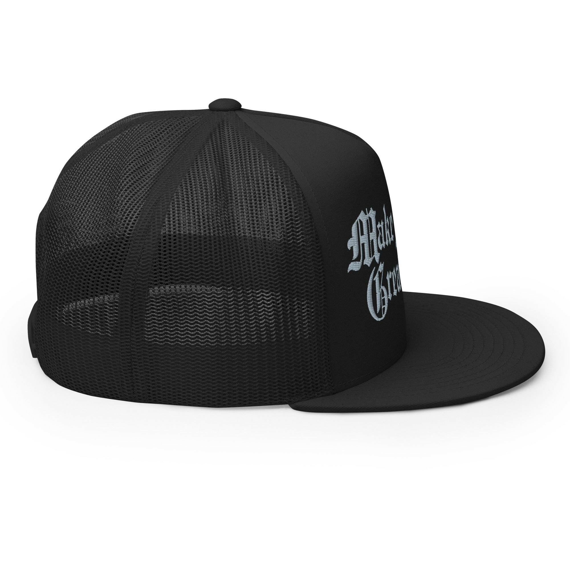 DARK MAGA / Black and Silver Trucker Cap - SVRN_T Hats - The Orange Habit