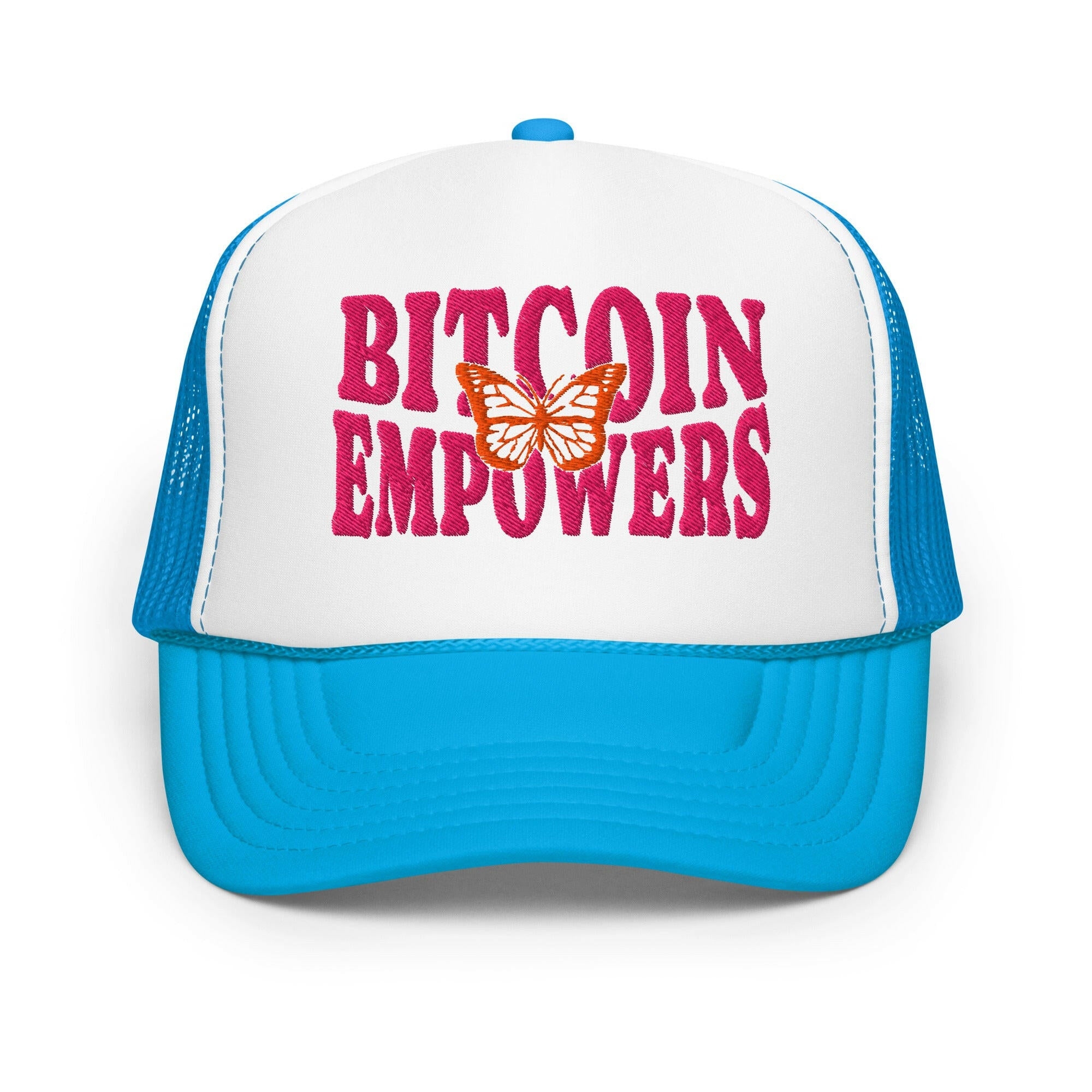 Bitcoin Empowers / Foam Trucker Hat - SVRN_T Hats - The Orange Habit