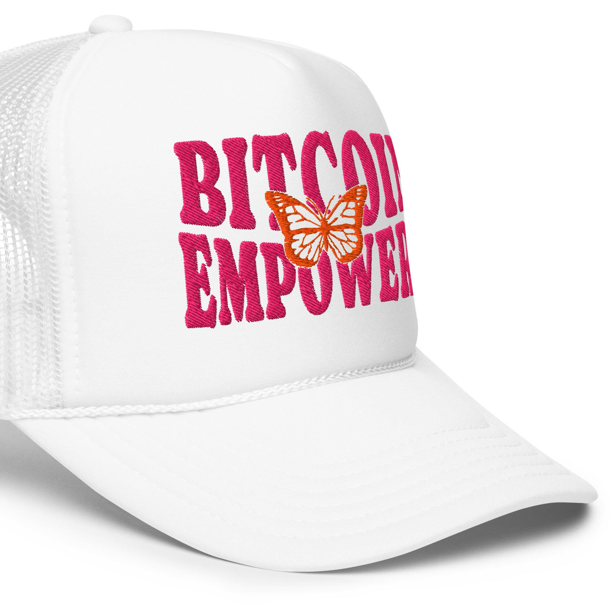Bitcoin Empowers / Foam Trucker Hat - SVRN_T Hats - The Orange Habit