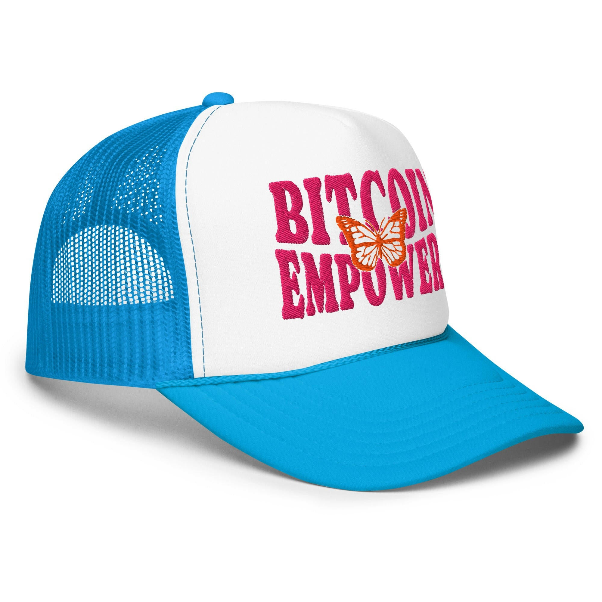 Bitcoin Empowers / Foam Trucker Hat - SVRN_T Hats - The Orange Habit