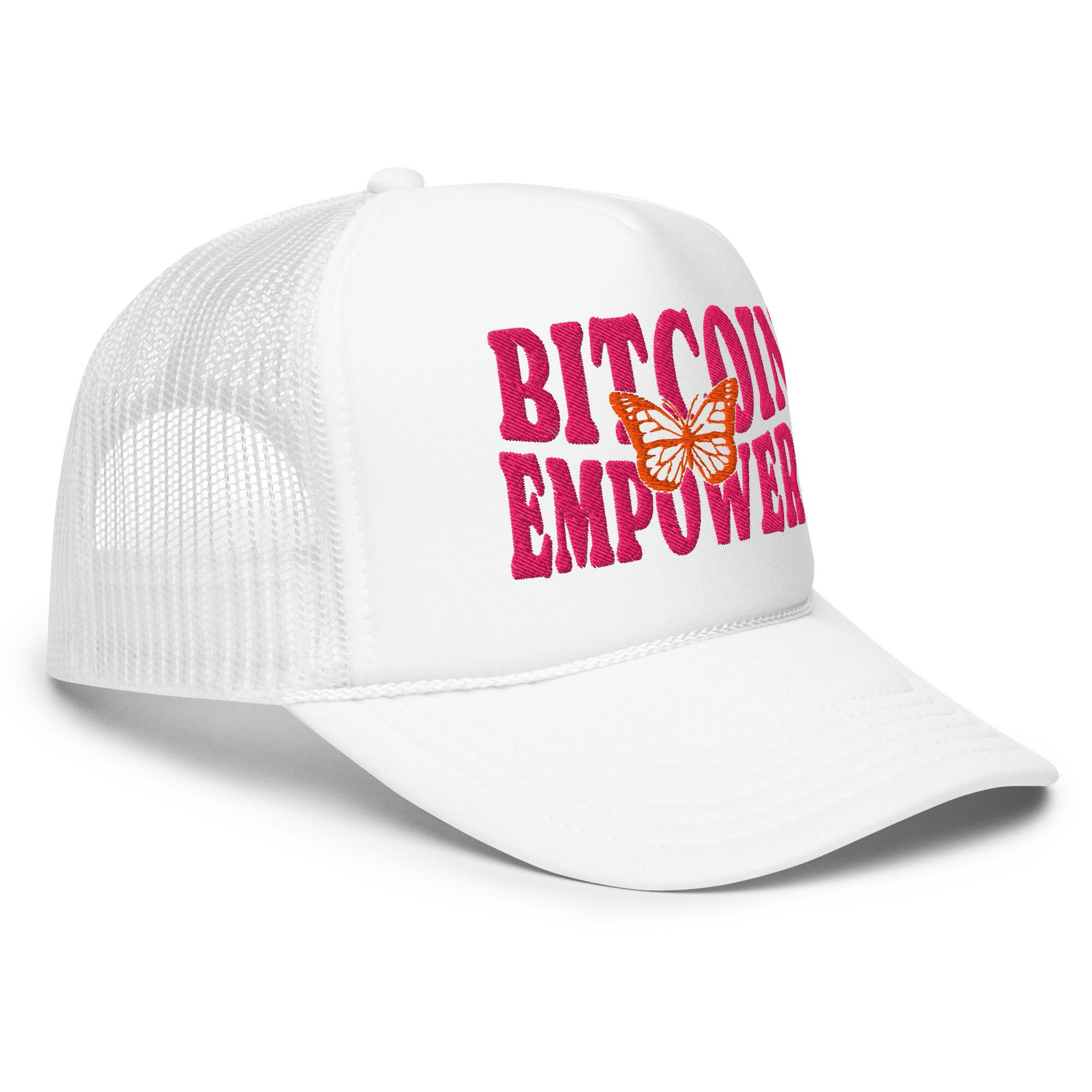 Bitcoin Empowers / Foam Trucker Hat - SVRN_T Hats - The Orange Habit