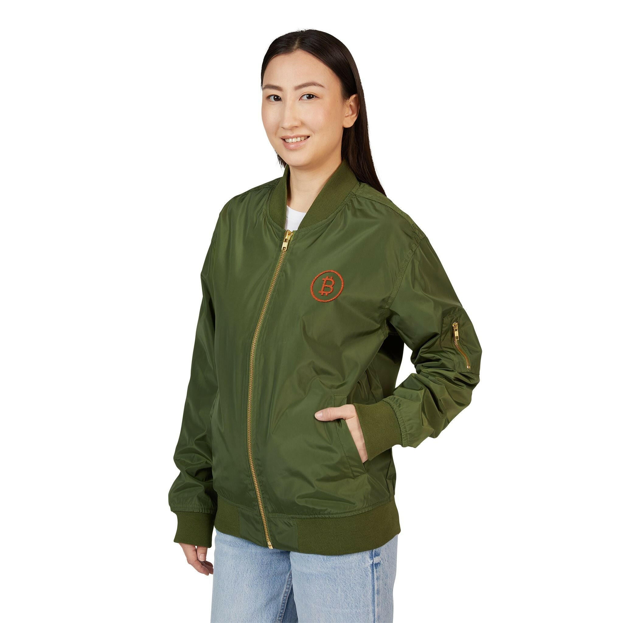 Branded / Embroidered Bomber Jacket - SVRN_T - The Orange Habit