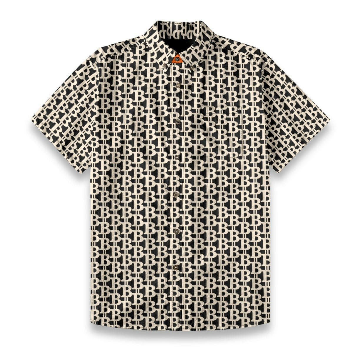 The B / Mens Cotton Slub Shirt  The Orange Habit | Bitcoin Clothing & Apparel.