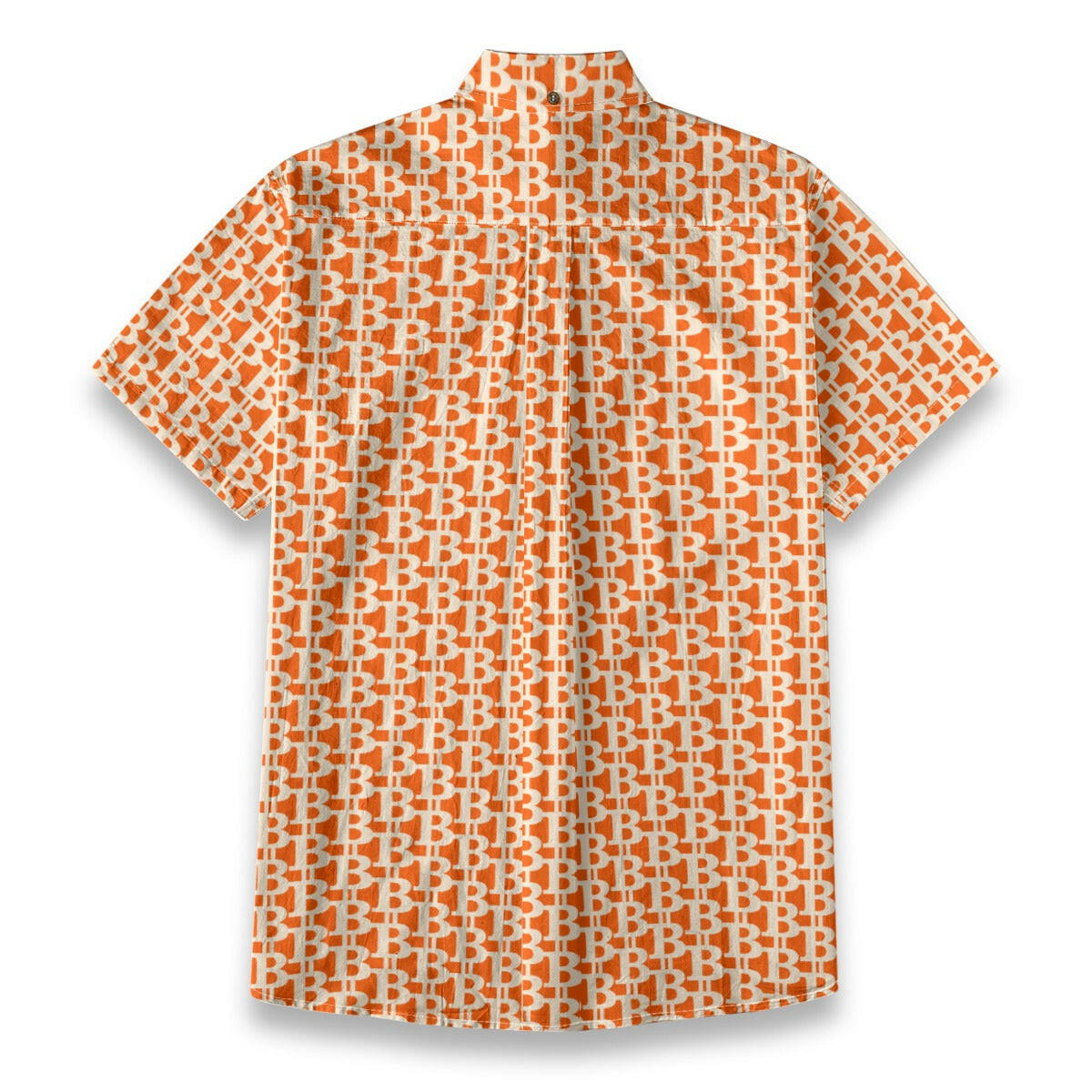 The B / Mens Cotton Slub Shirt - Orange  The Orange Habit | Bitcoin Clothing & Apparel.