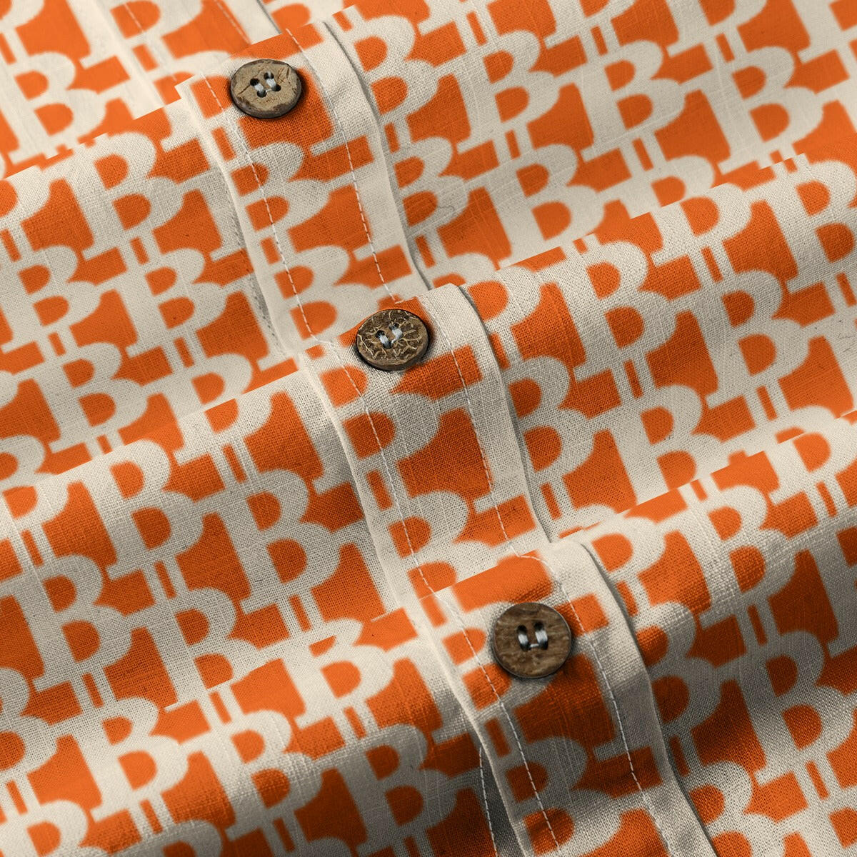 The B / Mens Cotton Slub Bitcoin Shirt - Orange - SVRN_T - The Orange Habit