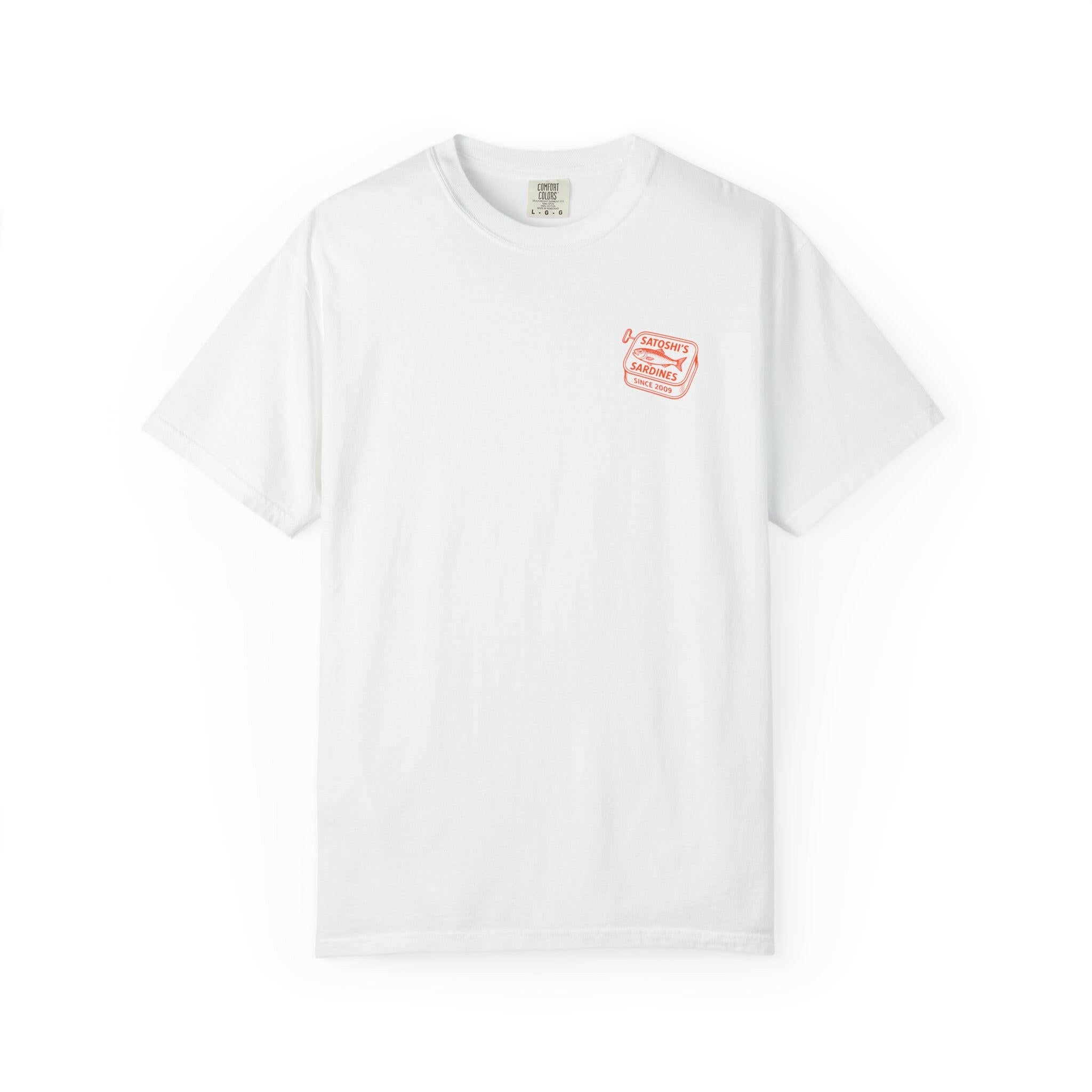 Satoshi's Sardines / Bitcoin T-Shirt  The Orange Habit | Bitcoin Clothing & Apparel.