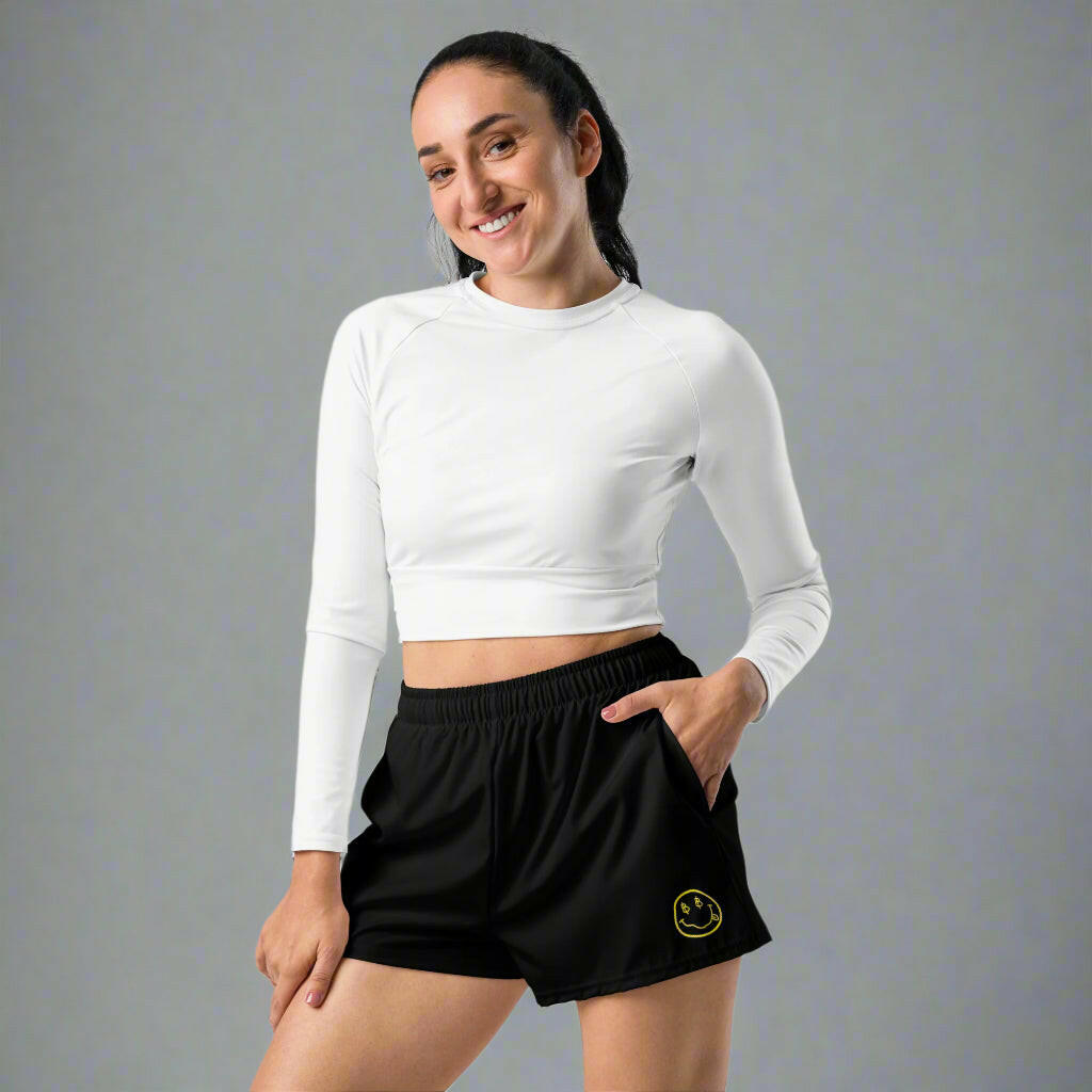 Satoshi Smiles / Unisex Bitcoin Shorts by SVRN_T  The Orange Habit | Bitcoin Clothing & Apparel.
