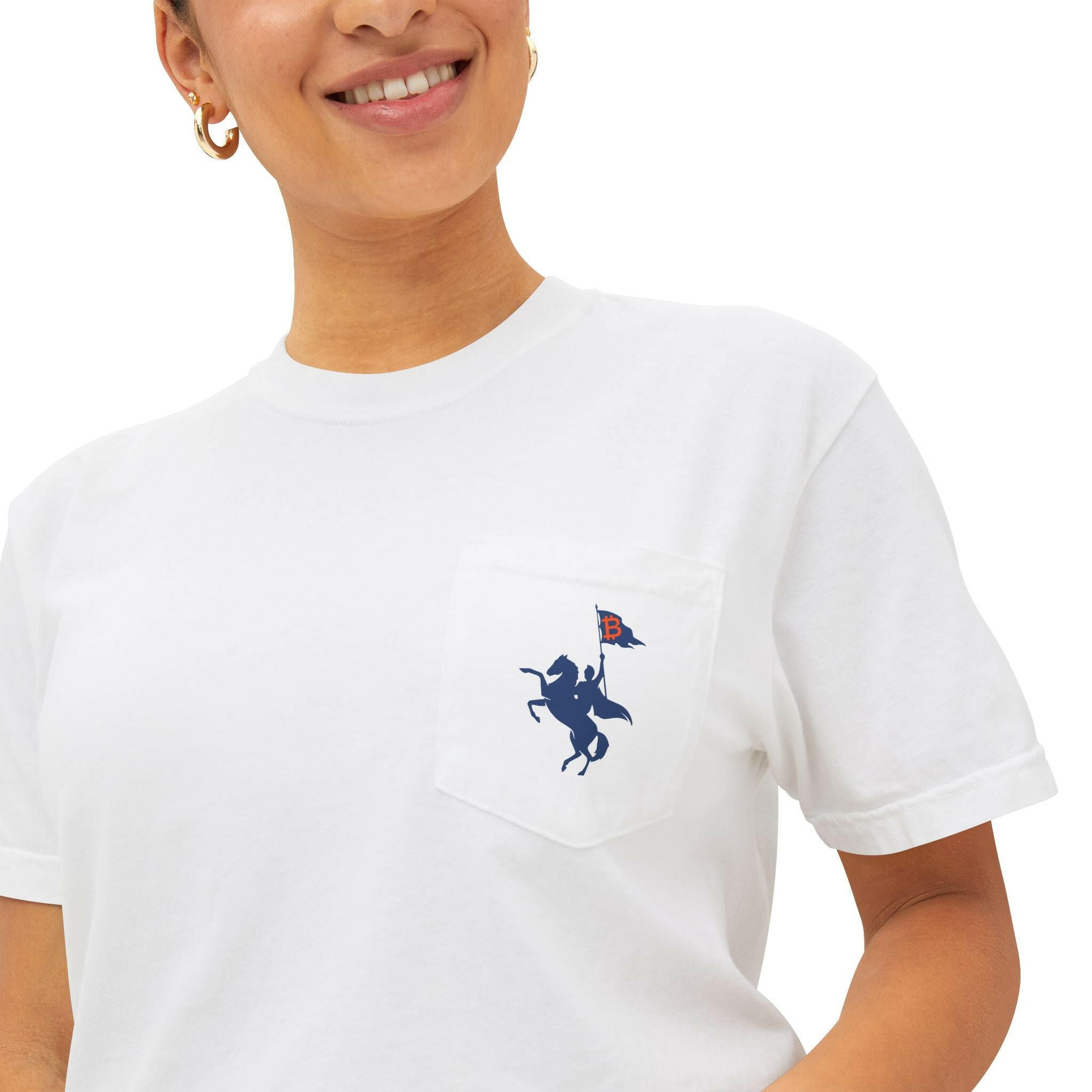 Soft Revolution / Bitcoin Pocket T-Shirt - SVRN_T - The Orange Habit