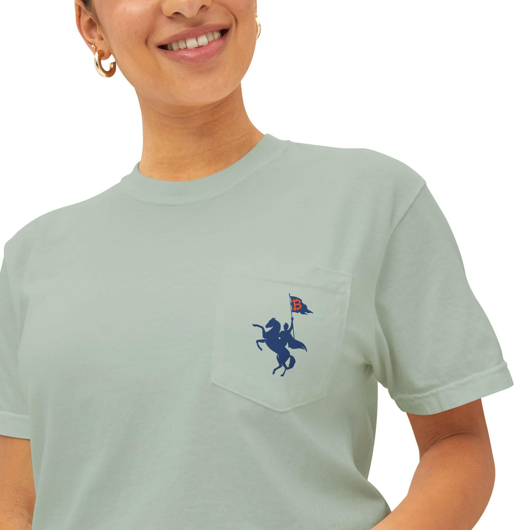 Soft Revolution / Bitcoin Pocket T-Shirt - SVRN_T - The Orange Habit