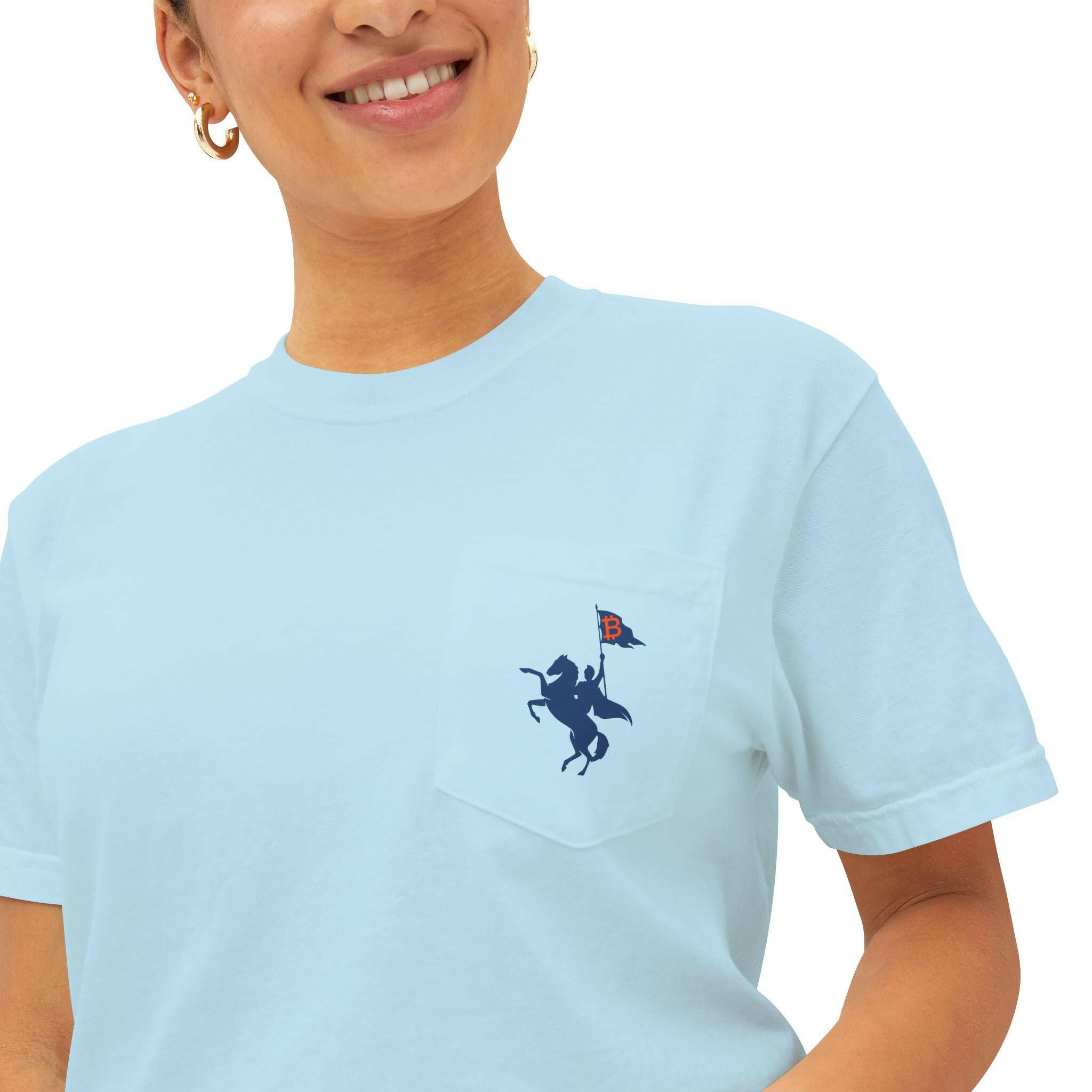 Soft Revolution / Bitcoin Pocket T-Shirt - SVRN_T - The Orange Habit
