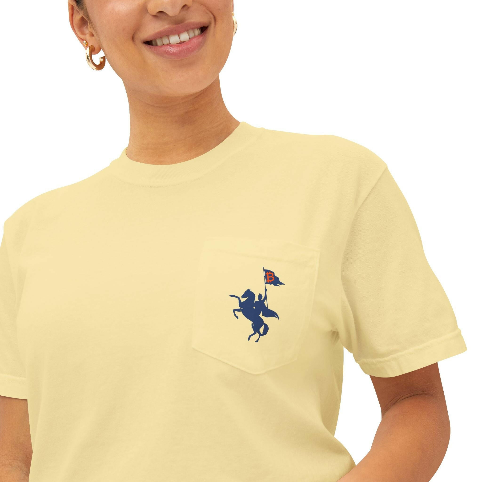 Soft Revolution / Bitcoin Pocket T-Shirt - SVRN_T - The Orange Habit