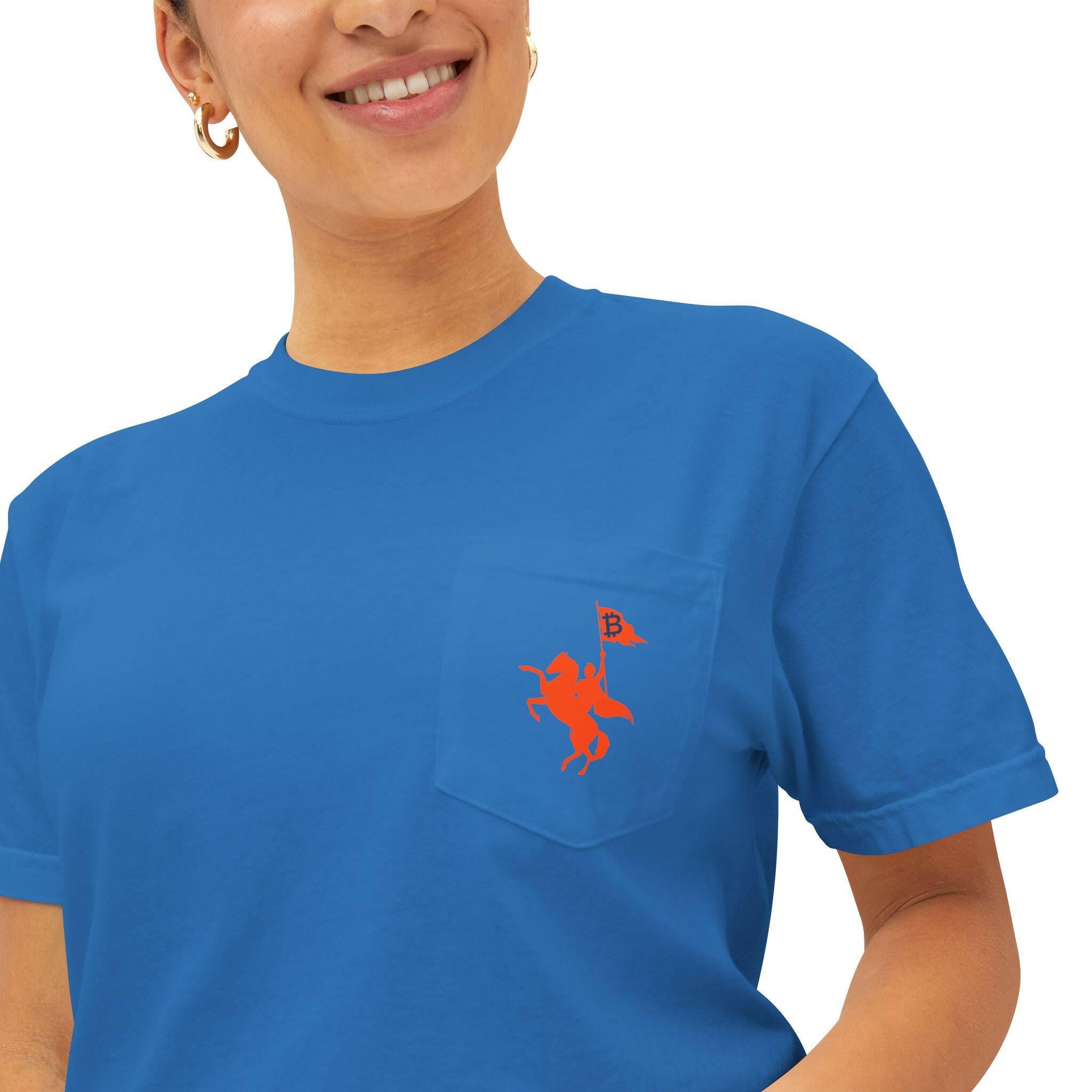 Soft Revolution / Bitcoin Pocket T-Shirt - SVRN_T - The Orange Habit