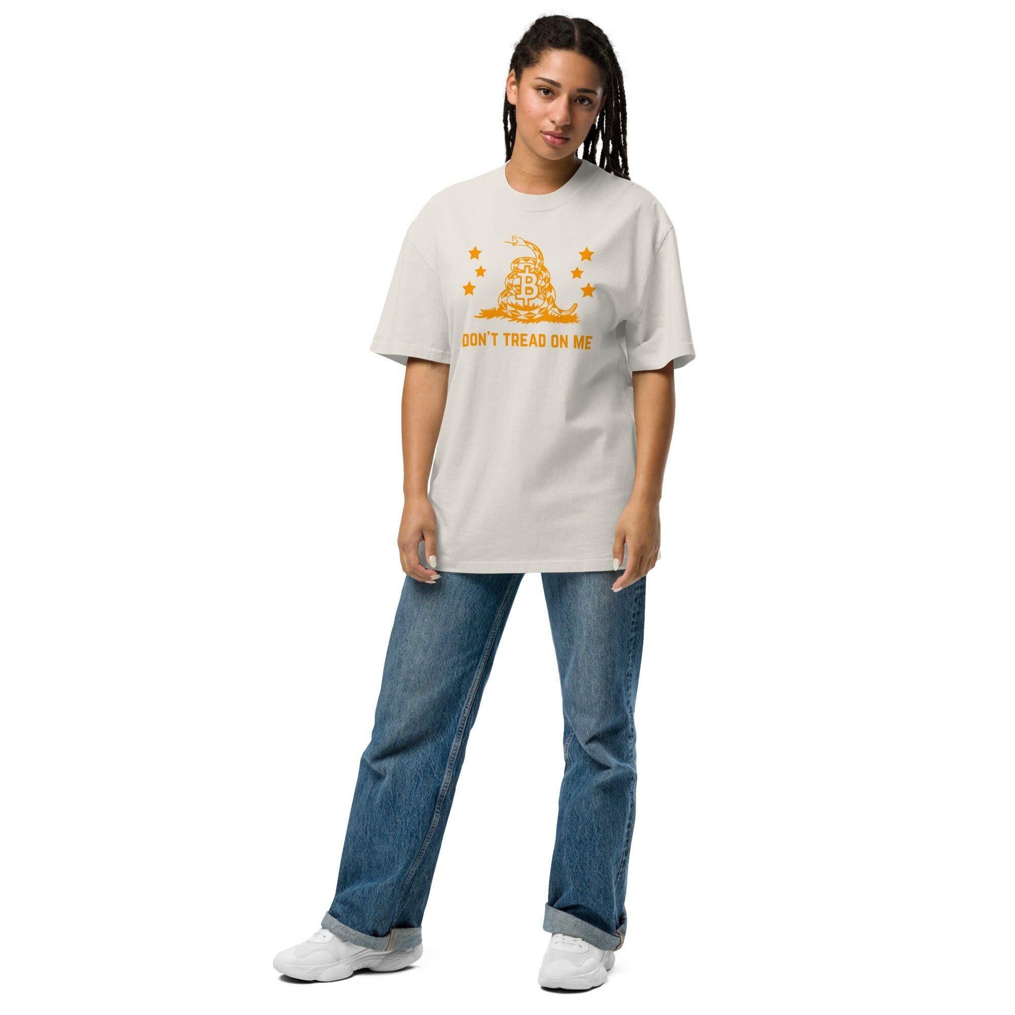 DON'T TREAD / Oversized Faded Bitcoin T-Shirt - SVRN_T - The Orange Habit