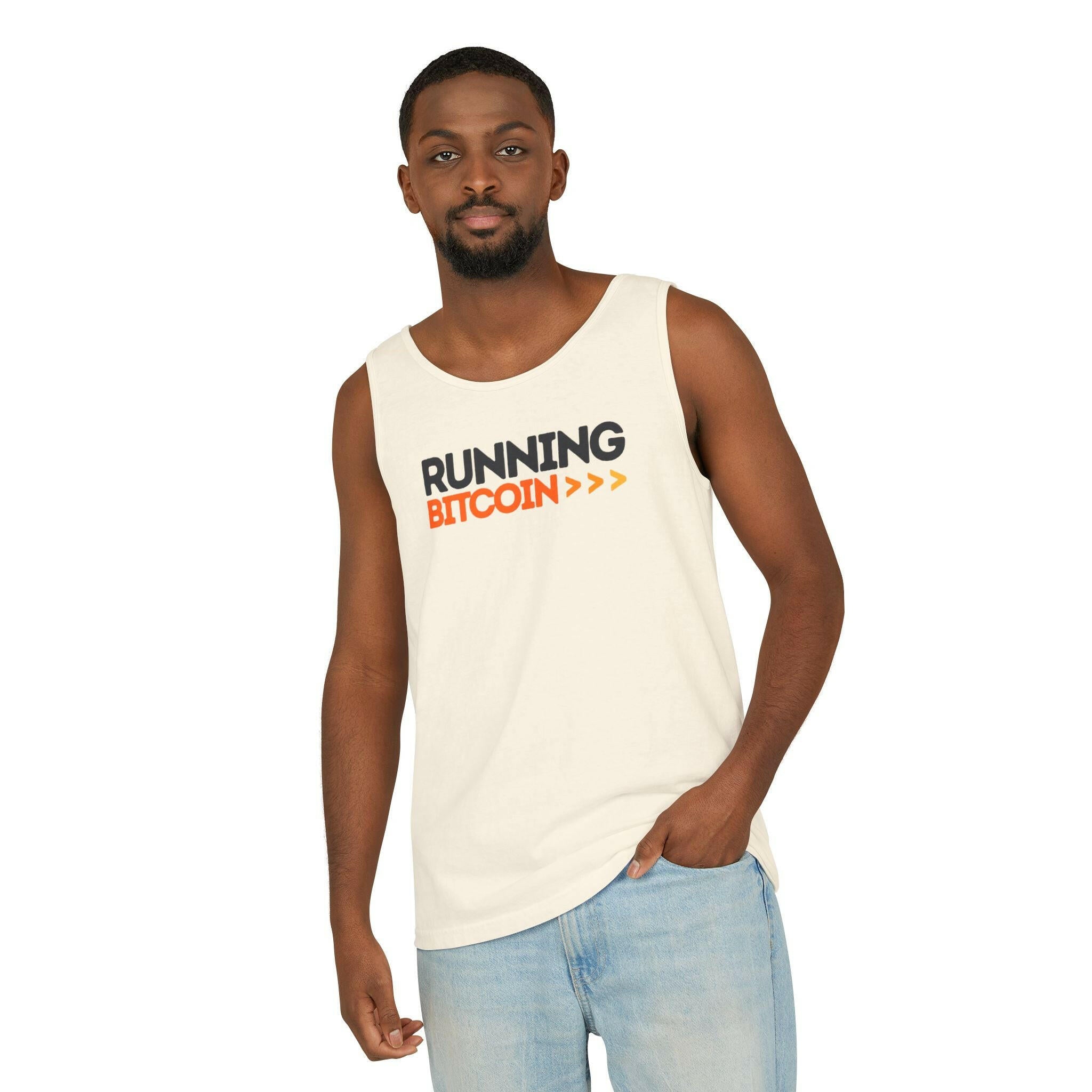 Running Bitcoin / Bitcoin Tank Top - SVRN_T - The Orange Habit