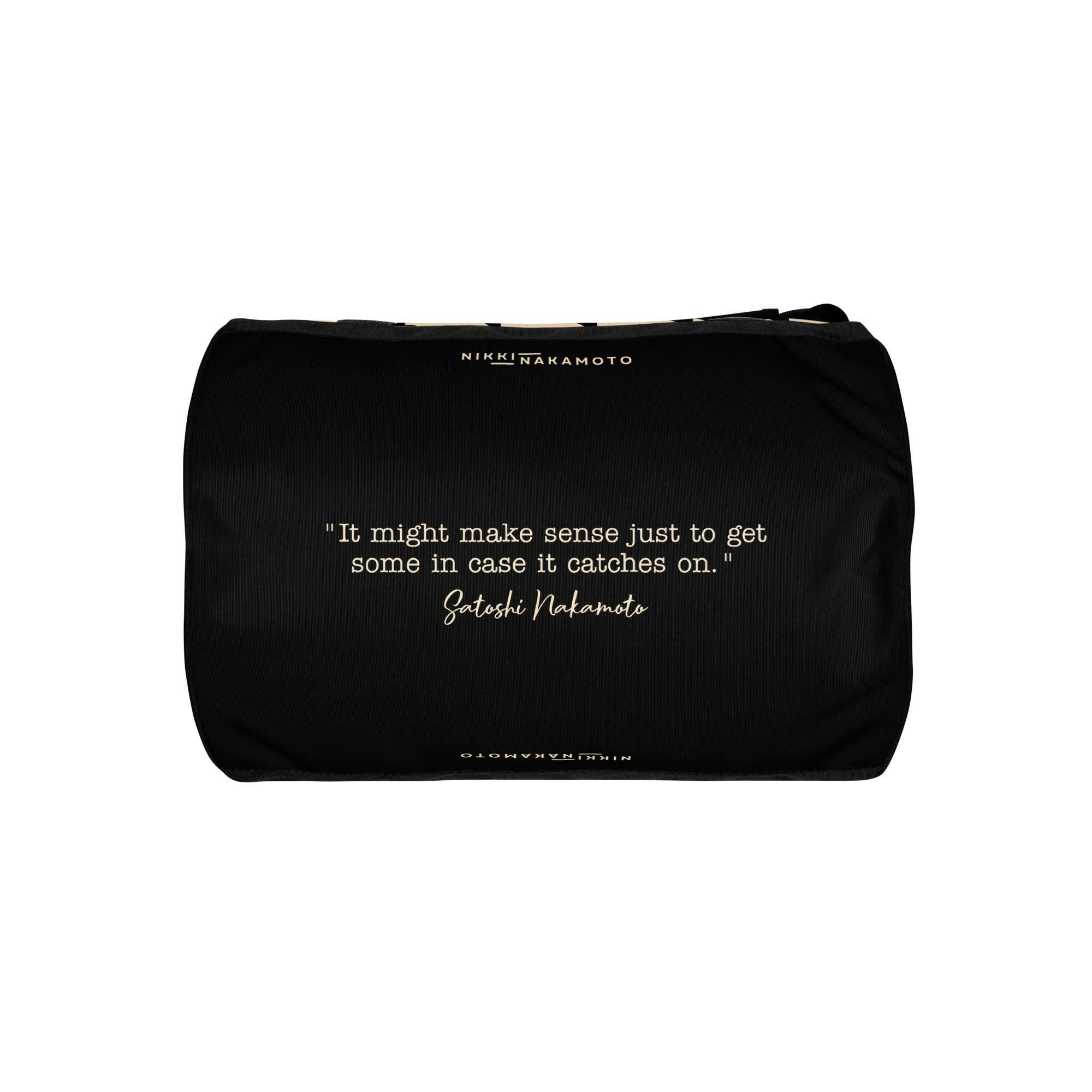 THE B - POW / Bitcoin Gym Bag - Nikki Nakamoto Bags - The Orange Habit